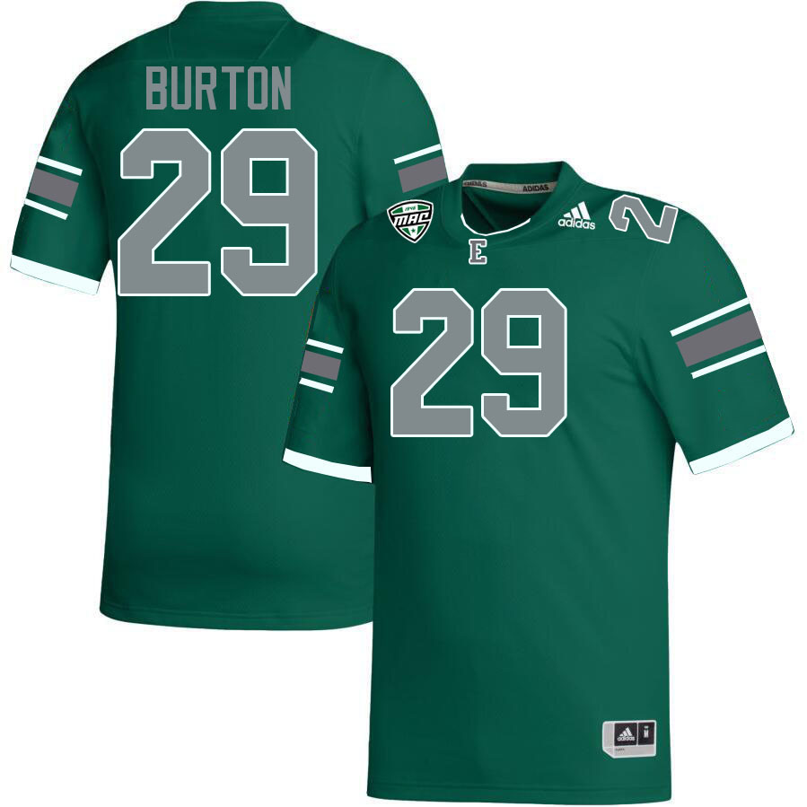 Eastern Michigan Eagles #29 Emil Burton College Football Jerseys Stitched-Green